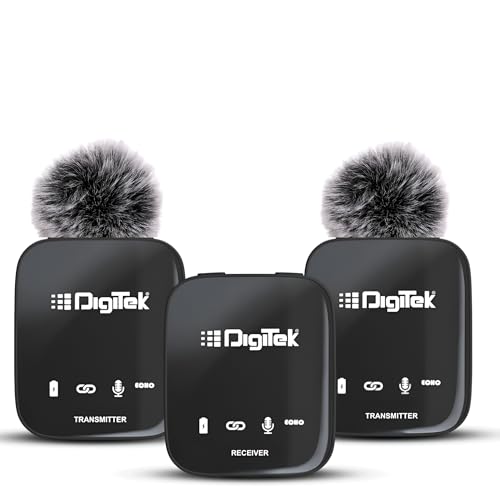Digitekยฎ DWM 101 Wireless Microphone Noise Reduction, for DSLR Camera, Android & iOS Smartphones