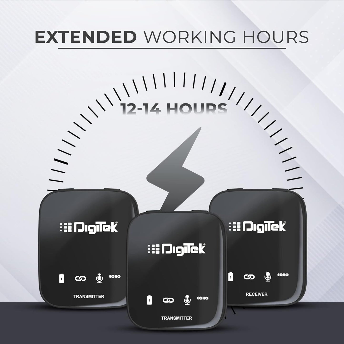 Digitekยฎ DWM 101 Wireless Microphone Noise Reduction, for DSLR Camera, Android & iOS Smartphones