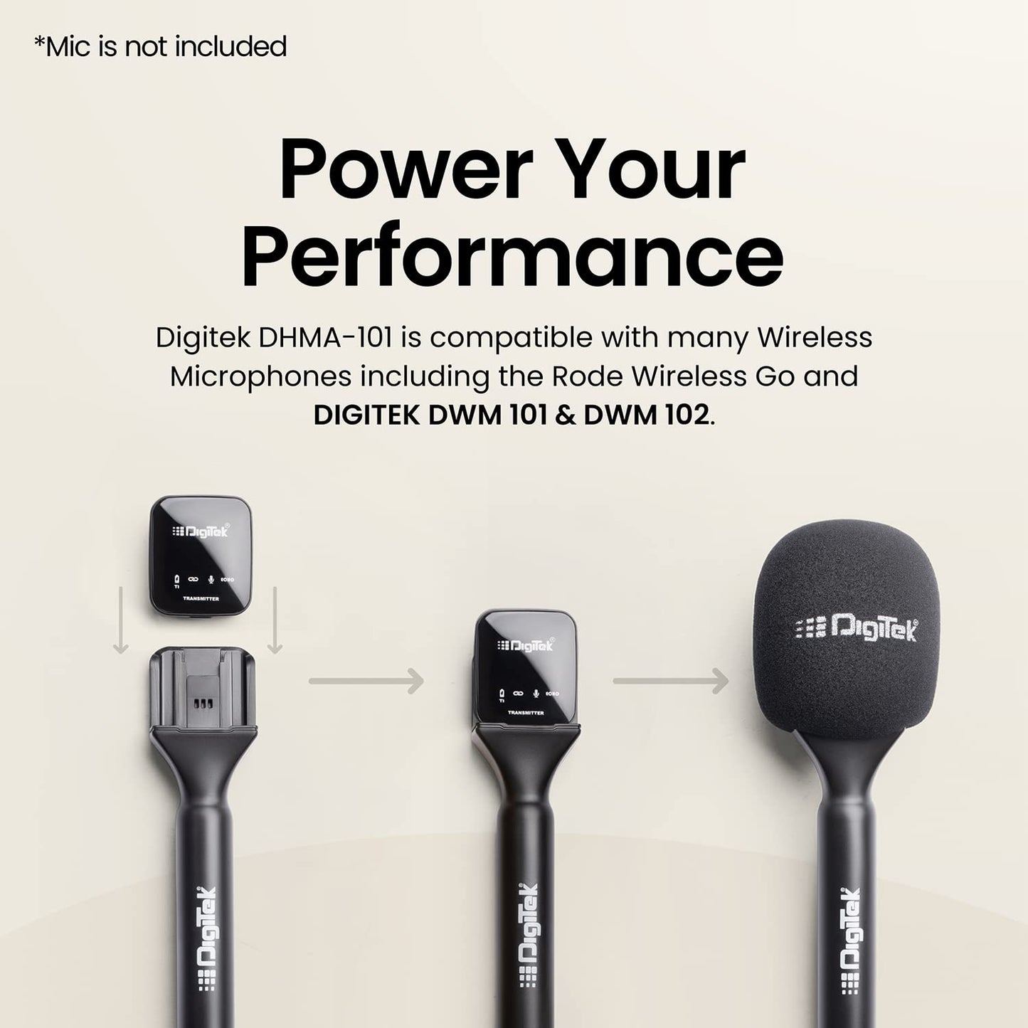 Digitekยฎ DWM 101 Wireless Microphone Noise Reduction, for DSLR Camera, Android & iOS Smartphones