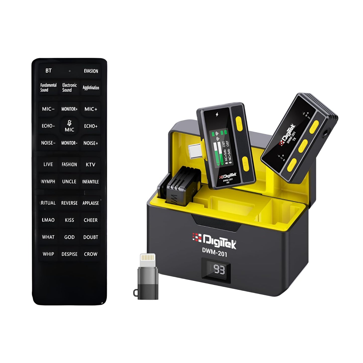 Digitekยฎ DWM 101 Wireless Microphone Noise Reduction, for DSLR Camera, Android & iOS Smartphones