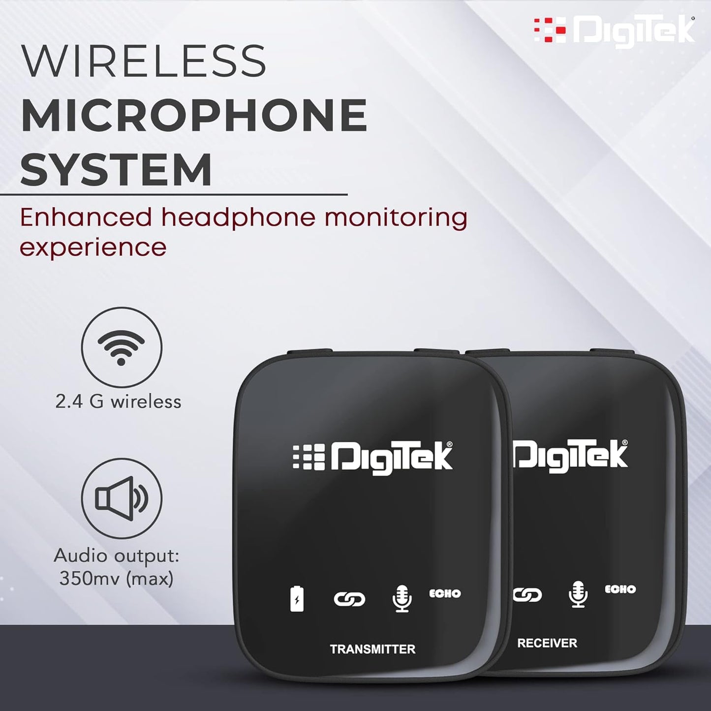 Digitekยฎ DWM 101 Wireless Microphone Noise Reduction, for DSLR Camera, Android & iOS Smartphones