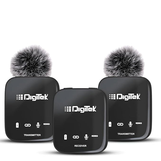 Digitek® DWM 101 Wireless Microphone Noise Reduction, for DSLR Camera, Android & iOS Smartphones