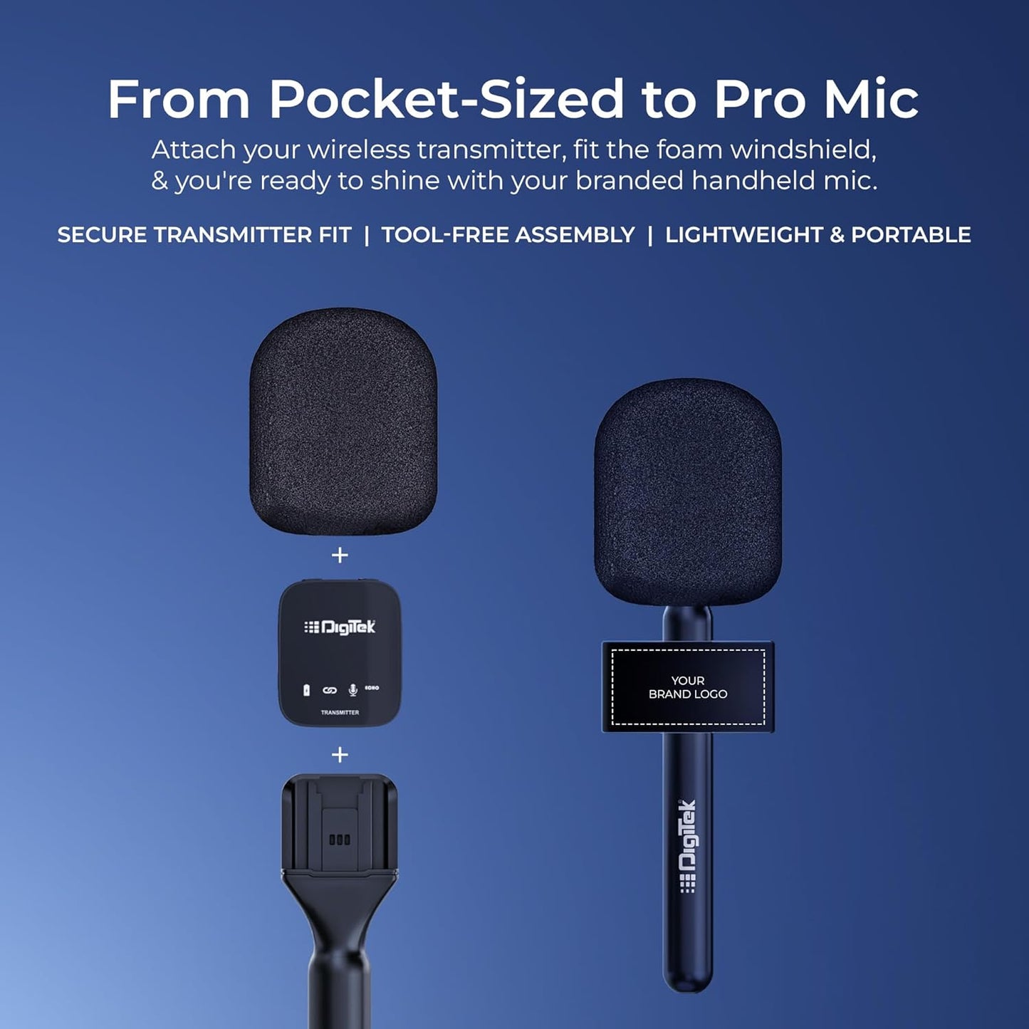 Digitekยฎ DWM 101 Wireless Microphone Noise Reduction, for DSLR Camera, Android & iOS Smartphones