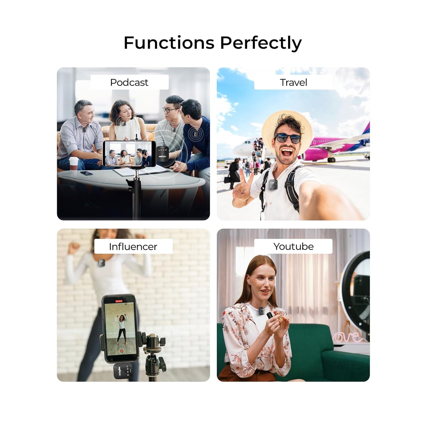 Digitekยฎ DWM 101 Wireless Microphone Noise Reduction, for DSLR Camera, Android & iOS Smartphones