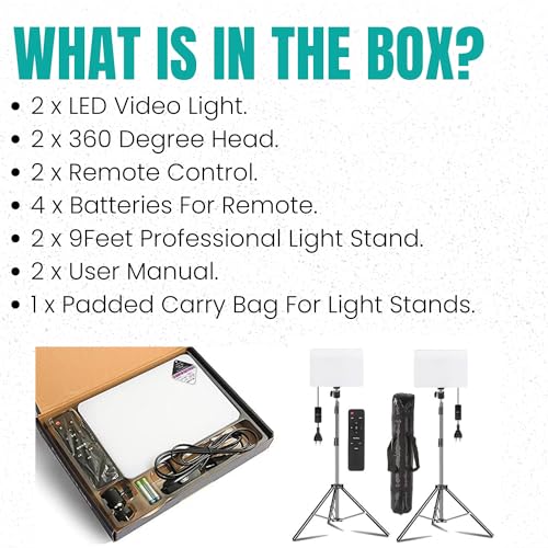 Eloies® Bi-Color LED Video Soft Light 2 Panel Kit