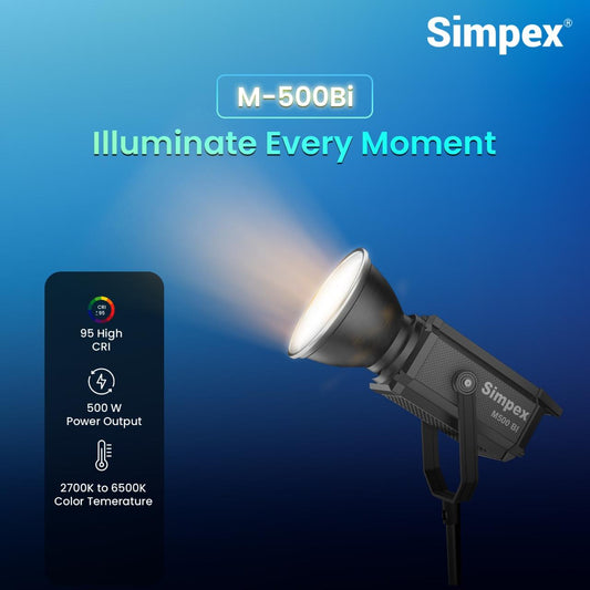 Simpex M-500 BI, High-Performance Continuous LED Light With 500W Power Output Perfectly designed for Professionals